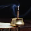 Incense Burner Smooth Exquisite Golden Bowl Shape Incense Stick Holder for Bedroom