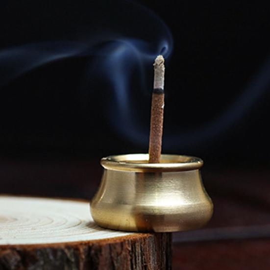 Incense Burner Smooth Exquisite Golden Bowl Shape Incense Stick Holder for Bedroom