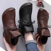 Fashion 2024 Hot Sale Shoes Female Lace Up Women's Boots Winter Retro Round Toe Solid Short Barrel Low-heeled Casual Botas De Mujer