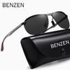 BENZEN Rimless Aviation Men Polarized Sunglasses Alloy Material Frame Sun Glasses Male UV400 Driving Eyewear 9559