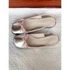 New Summer Women's Flats Sliver Boat Shoes Square Toe Slip On Flat Shoes for Woman Ballet Flats Comfortable Bow Women's Sandals