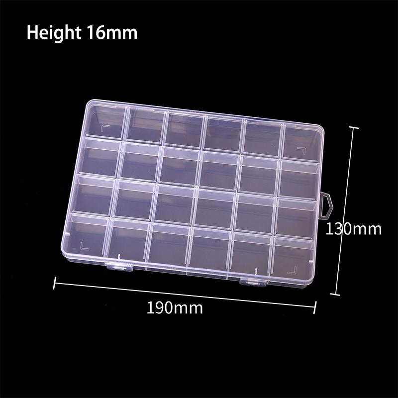 24 Slots Nail Decal Storage Box Nail Art Accessories Storage Box Removable Grid Nail Art Rhinestone Jewelry Box Accessories