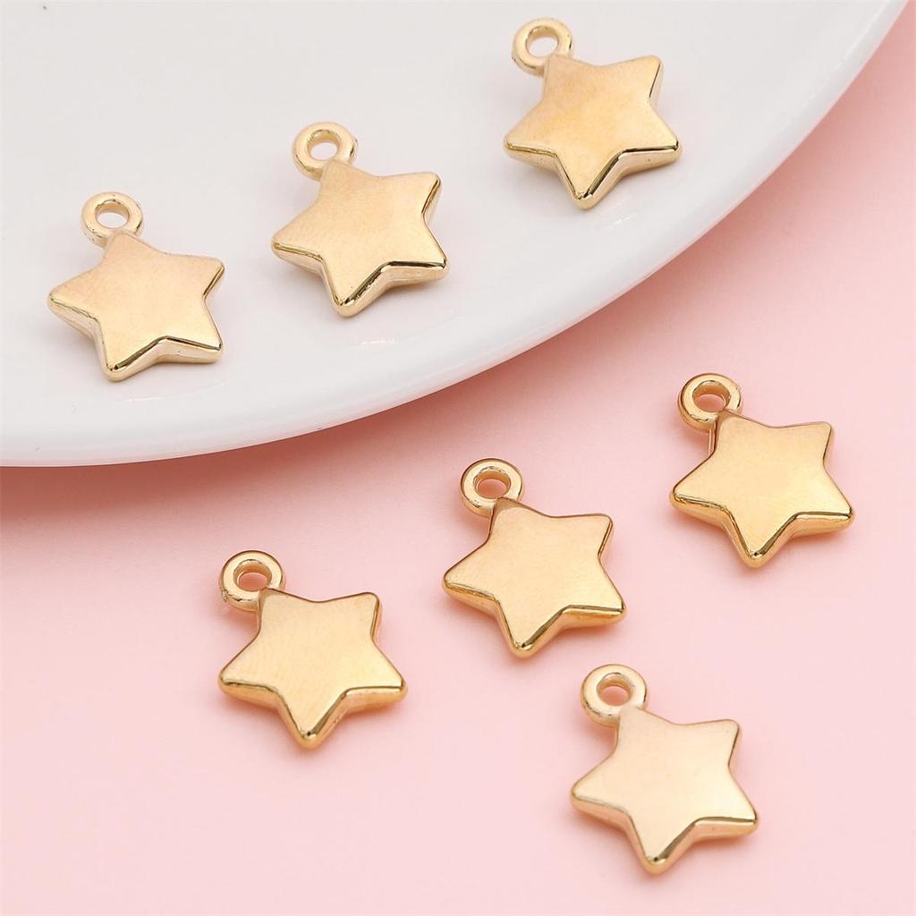 2000Pcs Gold Color Star Plastic Pendant for DIY Necklace Bracelet Jewelry Making Accessories