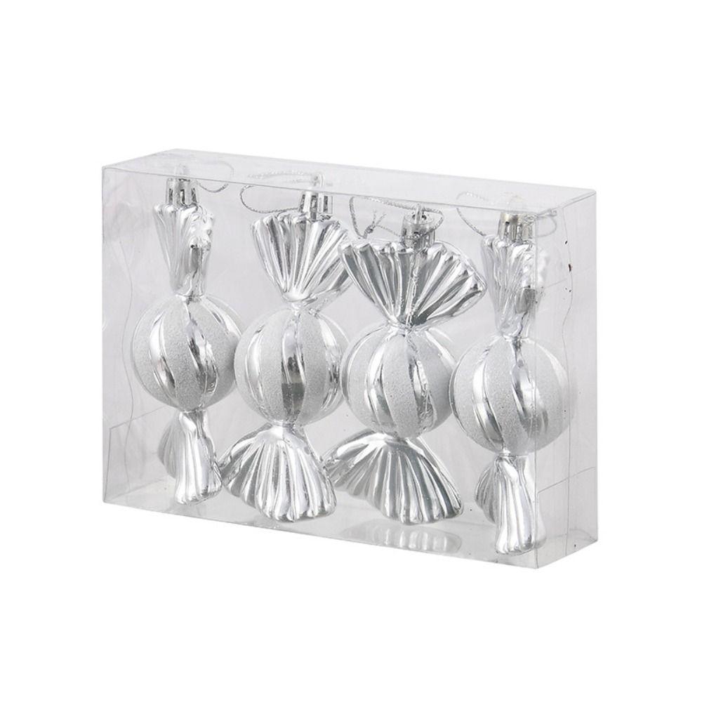 4pcs Electroplating Christmas Candy Pendants Colorful Colorful Candy Interesting Christmas