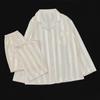 Women's Striped Long-Sleeve Pajamas - Spring/Summer Solid Color