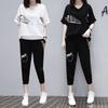 Summer Korean Fashion Women's Running Sportswear Set Short Sleeves Trousers