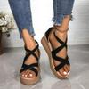 Thick Heel Women Sandals Women's New Hollow Open Toe Shoes Fashion Casual Sandals Female Designer Flat Roman Shoes Summer 2024