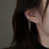 Non-Pierced Double-Layer Tassel Ear Cuff with Long Chain and Trendy Hong Kong Style