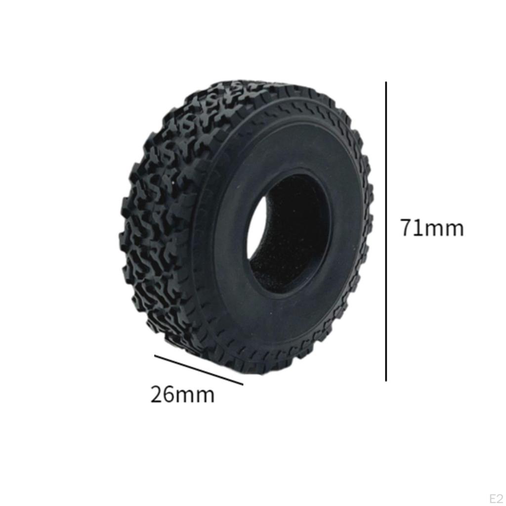 4Pcs RC Crawler Tires Rubber Tyre Set for 1/16 Car with Foam Inserts Outer Diameter 2.8 Inch/71mm
