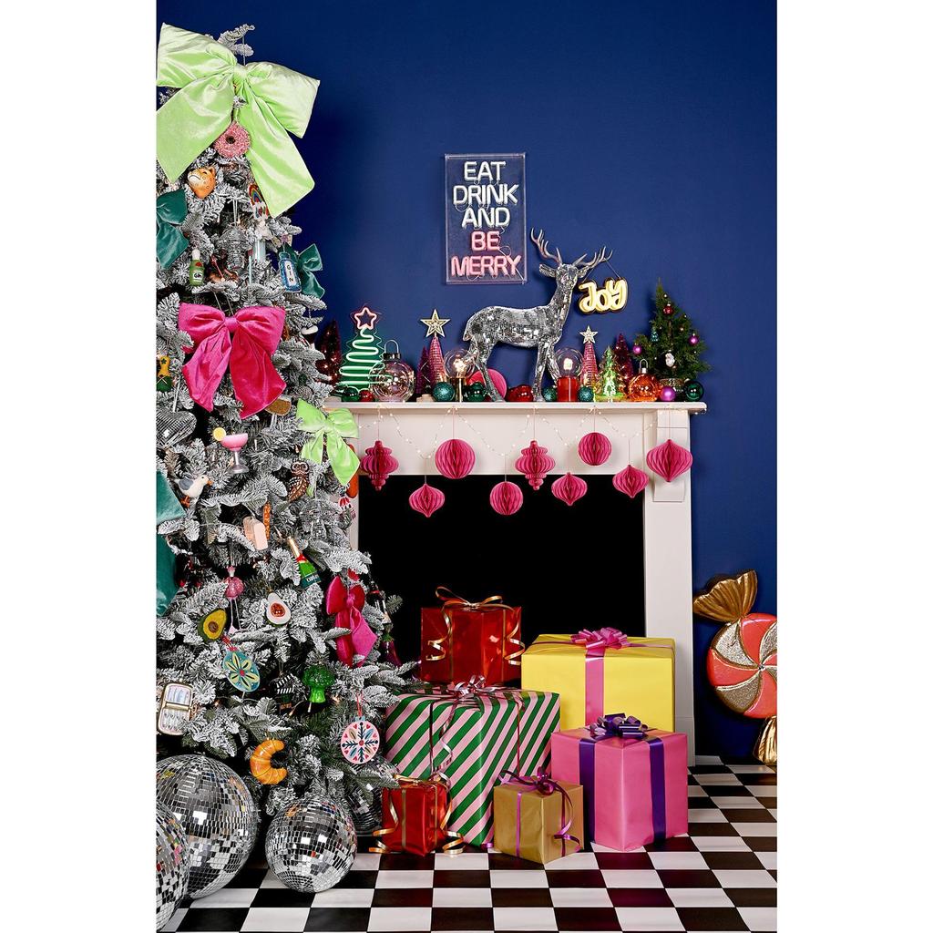 Bright Green Velvet Hanging Bow 50 x 40cm