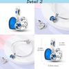 925 Sterling Sliver Blue Charms Camera Moon Glass Snowflake Beads Pendant Fit Bracelets Fine Diy Jewelry Making
