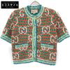 Gucci 691588 Multicolor Cotton Maxi GG Short Sleeve Knit Cardigan Tops XS multicolorUsed