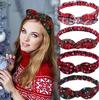 1 Piece Christmas Red Print Plaid Snowflake Elastic Hair Bands for Women Girls Headband Hair Rope