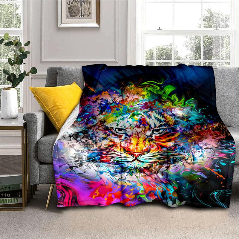 Большой чехол для дивана-кровати с 3D принтом тигра, мягкое и волосатое одеяло, плед, мягкие теплые фланелевые одеяла, подарок для фанатов