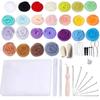 25 Color Needle Felting Kit Wool Felting Tools Handmade Felt Needle Set Felting Fabric Materials Accessories