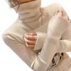 Sweater Turtleneck Long Sleeve Solid Color Bottom Tops High Elasticity