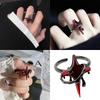 Opening Finger Rings Gothic Adjustable Rings Star Rings Finger Jewelry Alloy Texture Vintage Rings for Fashion Lover