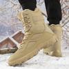 Men’s Winter Boots Desert Snow Boots with Fur Hiking Boots Military Tactical Boots Combat Army Boots Wild Jungle Training Boots
