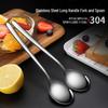 Korean Style Long Handle 304 Stainless Steel Ladle and Soup Spoon Set
