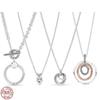 New Necklace 925 Sterling Silver Ladies Fashion Round Necklace Fit Original Pandora Charm Beads Diy Jewelry Gift