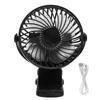 W‑06 Mini USB Fan Portable Desktop Rechargeable Low Noise Handheld Electric Clip FanBlack