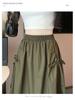 Summer 2025 Women's Drawstring High-Waist A-Line Workwear Skirt