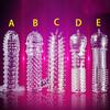 Reusable Condom Penis Sleeve Male Enlargement Time Delay Spike Clit Massager Cover Crystal Clear Condoms Adult Sex Toy