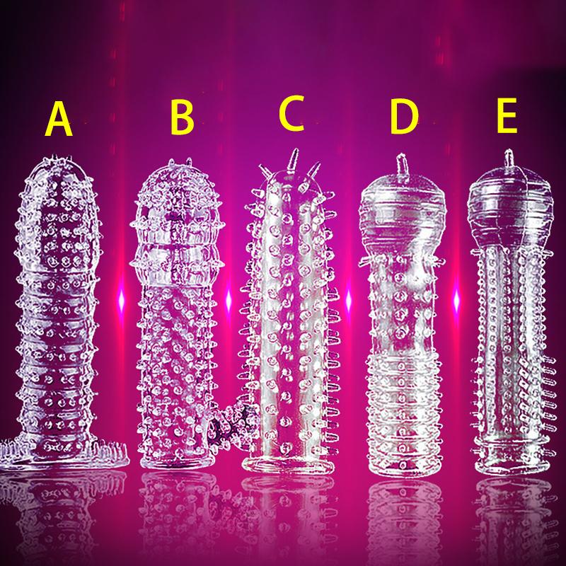 Penis Sleeve Reusable Condoms Sex Toys for Men Delay Ejaculation G Spot Stimulation Safer Contraception Cock Ring Extender