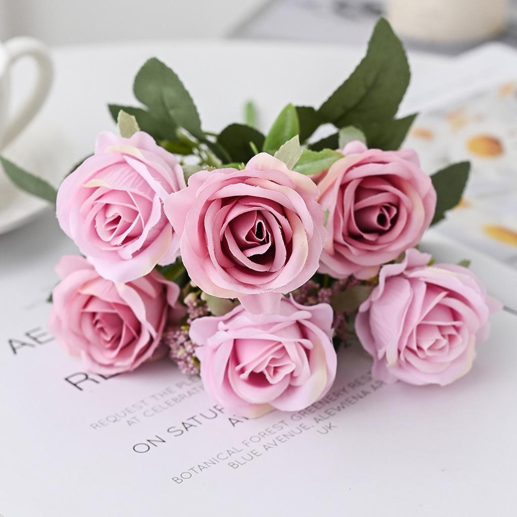 Artificial Flowers Silk Rose Bouquet For Festival Garden Home Table Vase Wedding Bridal Bouquet Decorati Diy Stage Prop Hotsales