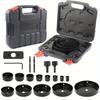 19-piece Hole Saw Kit, Hole Saw Set With Red Case Include 13pcs 3/4"-6"(19-152mm) Saw Blades, 2pcs Mandrels, 2pcs Drill Bits