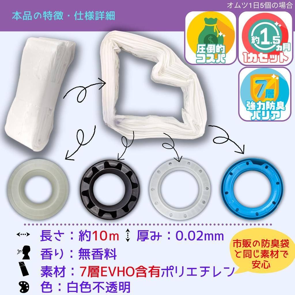 Nappy Rabbit Diaper Trash 6 Bag Compatible Replacement Cartridges for Easy Diaper and Litter Locker 2 Can, 10m, Refills, Odor-Proof Cartridges,