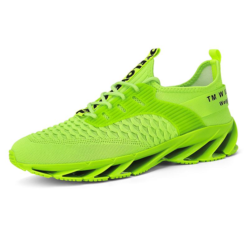 Spring/Autumn Men's Large Size Blade-soled Shoes Flying Weave Fitness Jogging Shoes