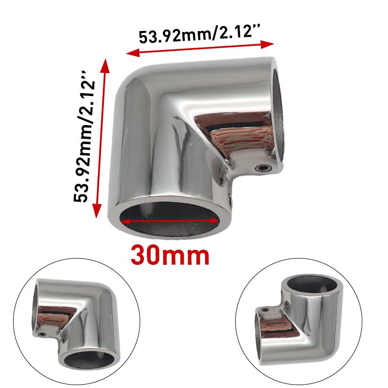 2PCS 22/25/30/32mm 2 Way Boat Hand Rail Fitting 316 Stainless Steel 90 Degree Elbow Pipe Connector for Marine Yacht Boat Accessories
