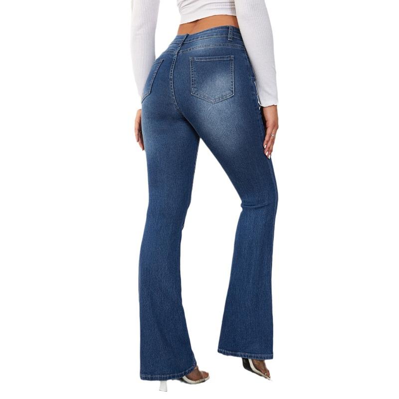 Retro Jeans Women's Spring New Elastic Slim-fit Micro-flared Pants Trousers