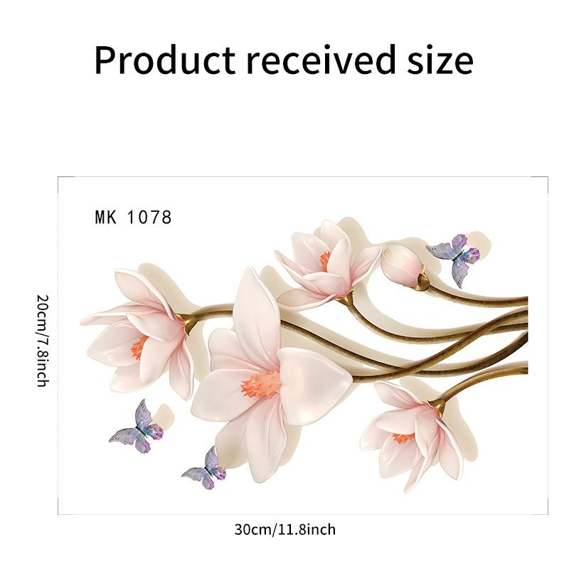 Flower Toilet Stickers Bathroom Seat Cover Sticker Self-Adhesive Removable Waterproof Pvc Sticker Refrigerator Posters