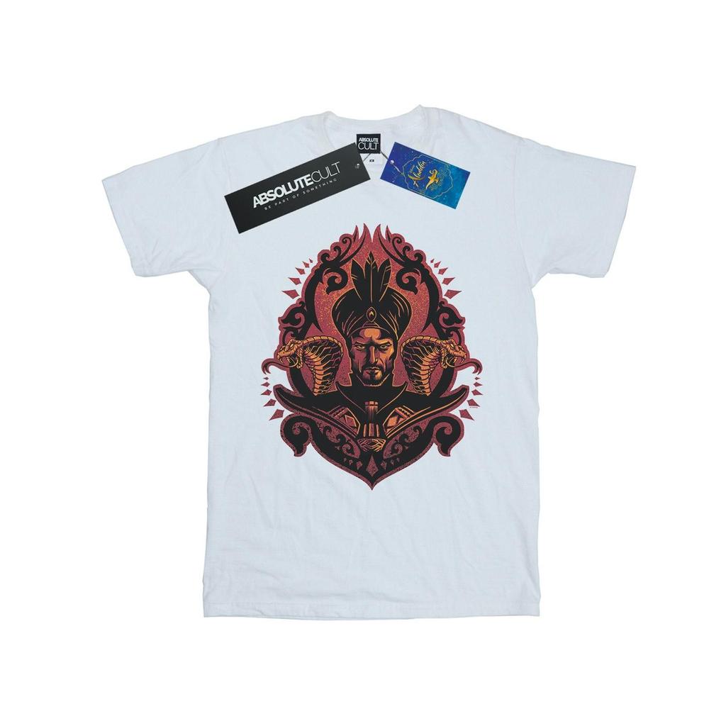 Disney Женская/Дамская хлопковая футболка-бойфренд с принтом змей Джафара из фильма «Аладдин»