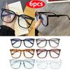 6pcs Square Myopia Glasses Frame Women Men New Oversized Brand Eyeglasses Frames Anti Blue Light Glasses