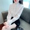 New 2024 Fashion Autumn Long Sleeve Stand Collar Casual Lace Ruffles White Chiffon Blouse Shirt Women Tops Blouses Shirts J515