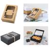 12PCS Large Paper Box with Clear Window Paper Bakery Box for Cake Candy Biscuits Cookies DIY Gifts Durable and Portable
