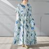 Short Sleeve Plus Size Cotton Vintage Floral New In Dresses for Women Casual Loose Long Summer Dress