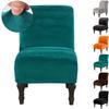 1Pc Solid Color Fashion Armless Accent Chair Cover DIY Polyester Fiber Stretch Slipcovers Protector Velvet Single Sofa Covers