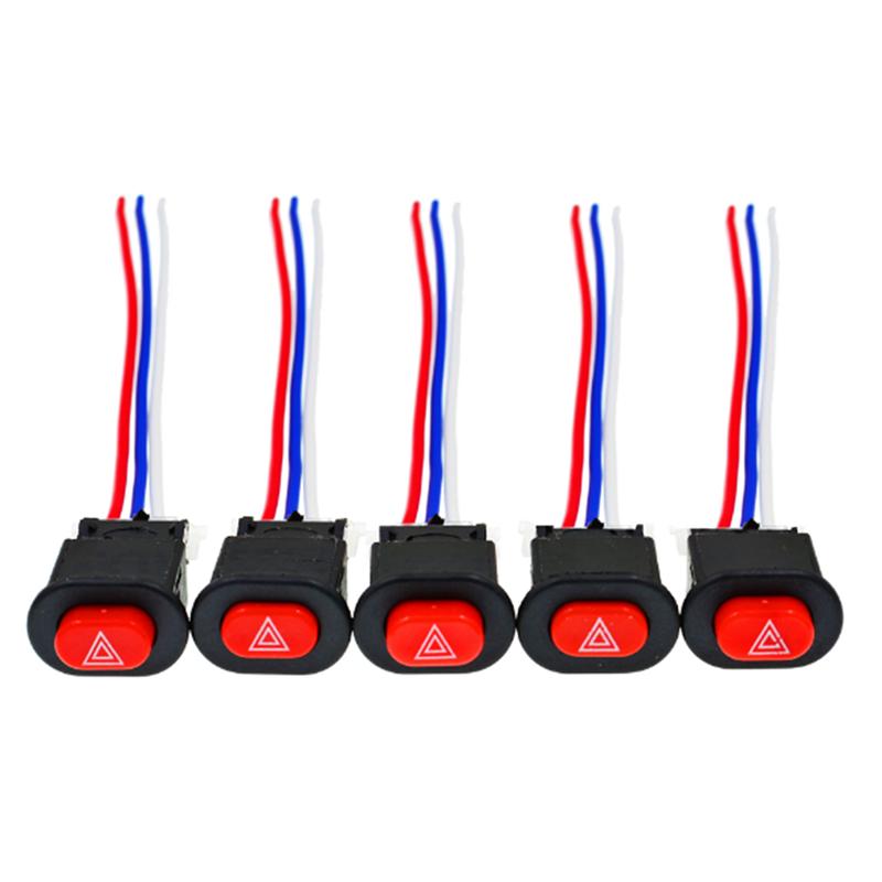 Motorcycle Hazard Light Switch Double Warning Flasher Emergency Signal W/3 Wires
