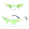 Fashion UV400 Ocean Lens Rimless Oversized Eyewear Women Triangle Sunglasses Sun Glasses Sunglasses