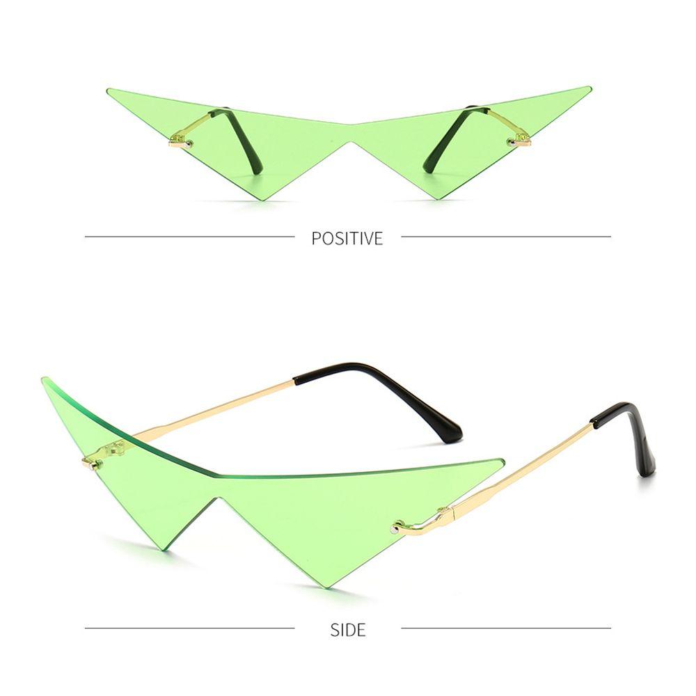 Fashion UV400 Ocean Lens Rimless Oversized Eyewear Women Triangle Sunglasses Sun Glasses Sunglasses