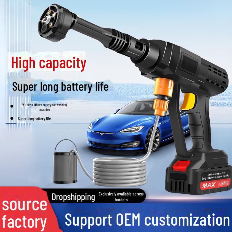 Portable High-Pressure Cordless Car Wash Machine with Rechargeable Battery