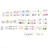 110pcs/set Tongue Nose Belly Button Rings Mixed Stainless Steel Body Piercing Jewelry