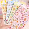 1Sheet Cartoon 3D Relief Waterproof Stickers Creative Diy Diary Stationery Stickers Aesthetic Decoration Stickers
