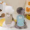 Pet Striped Jacket Small Dog and Cat Autumn Winter Base Shirt Warm and Comfortable Striped T-shirt Dog Clothes for Small Dogs