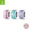 Fashion Candy Color Silicone Positioning Bracelet Separator Beads, Popular S925 Sterling Silver Diy Beads