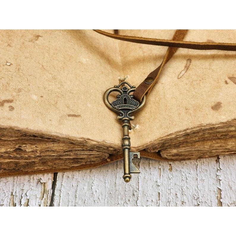 Tree of Life Leather Journal - Antique Handmade Deckle Edge Vintage Paper Leather Grimoire, Book of Shadows, Spell Notebook, Gift for Him